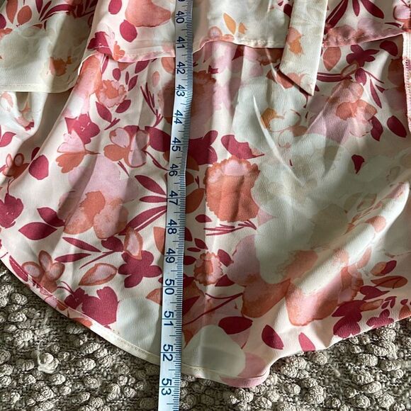 LUXOLOGY Floral‎ Dress. High-Low. Pink Floral. Size XL - Picture 8 of 12